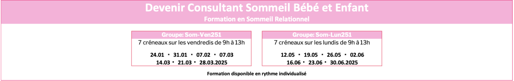 Planning formation consultant sommeil